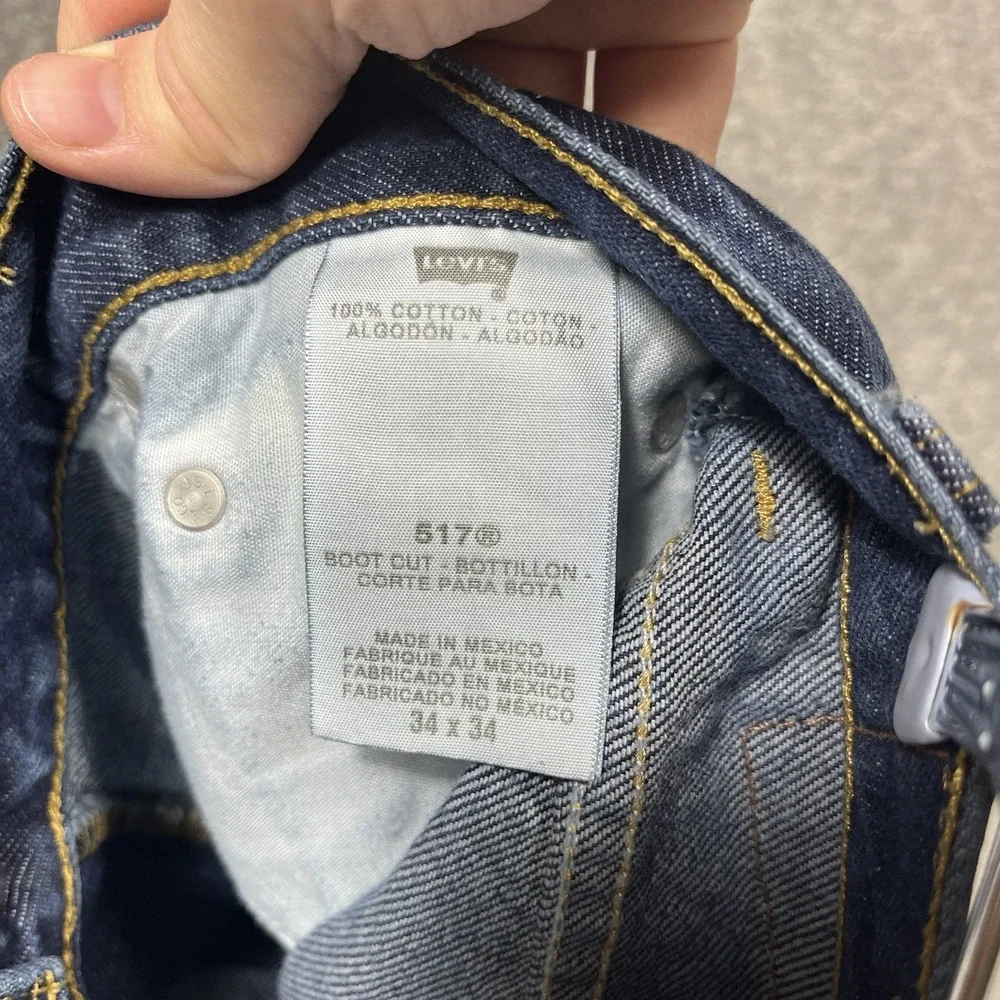 Vintage Y2K Levis Jeans Mens 34x34 Denim 517 Bootcut Western‎ Cowboy Rodeo